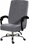 CENPENYA Cover for Office Chair eemaldatav Velvet Elastic Universal Stretch Chair Covers Chair Cover Computer Chair Rotating Armchair Slipcover for Computer Desk Chair (V&auml;rv : Hall, Suurus : S)