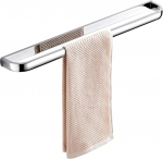 Flybath Towel Rail Bathroom Single Layer Brass Bath Towel Rail Wall Screws Mounting Towel Rail Bright Silver Chrome Finish 57.5 cm / 22.6 Inch