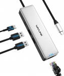 USB C kuni 2,5 Gbps Ethernet adapter, WAVLINK 2,5G Ethernet adapter koos 2 x USB-A&C 3.2, 100W PD, &uuml;hildub C-t&uuml;&uuml;pi seadme ja v&otilde;rgu vahel MacBook/XPS jne jaoks.