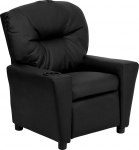 Flash Furniture kaasaegne laste lamamistool tassihoidjaga, nahk must, 66,04 x 53,34 x 53,34 cm
