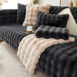 Diivanikate Velvet Corner Diivan L kuju, diivanikate Diivanikate Non-Slip Plush Couch Cover U kuju diivanikate U kuju Diivan viskamine Non-Slip diivan kaitse koer diivanitekid istmepinnale T-90 x 160 cm