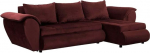 Santana nurgadiivan magamisfunktsiooniga ja voodikastiga, 3-kohaline diivan ja vastupidav kate, L-kujuline universaalne diivanvoodi, kaasaegne diivan, 265 x 143 x 83 cm (Comfort kangas, punane vein)