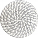 Tischsets, Untersetzer, 3er-Set, Topflappen-Set aus Reiner Baumwolle mit Fadenbindung, stilvolle Untersetzer, Matten, L&ouml;ffelablage for Kochen und Backen(Strip Gray White,Round_25CM)