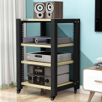 Audio-video riiul, Hi-Fi riiul, meediakonsooli stend, meedia hoiukapp reguleeritavate riiulitega, stereokapp, avatud audio hoiuriiul, plaadim&auml;ngijate ja stereos&uuml;steemide jaoks (valge ma