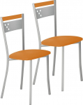 ASTIMESA SCCABNA Two Kitchen Chairs Metal Orange Seat Height 45 cm