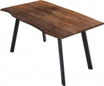 SAM Laxmi s&ouml;&ouml;gitoa laud 120 x 80 cm, p&auml;hklipuu v&auml;rvi, tahke akaatsiapuidust s&ouml;&ouml;gilaud nelja metalljalaga, must
