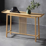 Diivan-konsoollaud, 138 &times; 32 &times; 88 cm, bambusest konsoollaud, k&auml;sitsi kootud t&ouml;&ouml;laud bambusmatist, sissep&auml;&auml;sulaud, k&otilde;rvallaud, esikusse, elutuppa, fuajeesse (naturaalne)