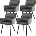 TUKAILAI s&ouml;&ouml;gitoa toolid, komplekt 4 sametist kaasaegset polsterdatud tooli, k&ouml;&ouml;gitoolid k&auml;etugedega, seljatugi, polsterdatud iste, metallist jalad, elutoa tool, s&ouml;&ouml;gituba, k&ouml;&ouml;k, 4 tk. tooli,