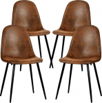 FurnitureR 4 tk mokkade s&ouml;&ouml;gitoa toolid s&ouml;&ouml;gitoa k&uuml;lgistme k&ouml;&ouml;gitoolid metallist jalgadega elutuppa pruunid