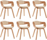 vidaXL 6 x Bentwood s&ouml;&ouml;gitoa toolid, k&ouml;&ouml;gitoolid, elutoa toolid, polsterdatud toolid, lamamistoolid, s&ouml;&ouml;gitoolid, kunstnahast toolid.