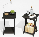 Furinno modernne lihtsakoeline k&uuml;ljelaud Criss-Crossed Black Espresso 2 tk komplektiga