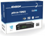EDISION Picco T265 Full HD H.265 HEVC maapealne FTA vastuv&otilde;tja T2, (1x DVB-T2, USB, HDMI, SCART, S/PDIF, IR Eye, USB tugi, 2-in-1 kaugjuhtimispult, must)