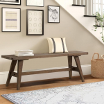 Wnutrees 47 Inch Farmhouse Wooden Bench Dining Room Bench Entrance Bench for Living Room Dining Room Solid Wood Easy Assembly Natural