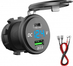 GemCoo QC 3.0 USB autopesa autolaadija kahe kiirlaadimise 3.0 laadimispordiga, auto 5V/6A kiirlaadimine 12V/24V s&otilde;idukitele auto paat mootorratas maasturibuss veoauto haagissuvila meres&otilde;iduki jaoks (t&uuml;&uuml;p C + QC3.0)