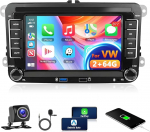 2+64G autoraadio VW 2014/2015/2016/2017 juhtmevaba Carplay/Android auto, Motorsi 7-tolline Android puuteekraaniga GPS Navi/WiFi/FM/RDS/SWC/Canbus/BT/USB+AHD kaamera+Mic