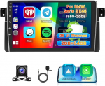 Roinvou 2+64G Android Car Radio Navigation BMW 3 seeria E46 1998-2006 juhtmevaba Carplay ja Android Car, 9-tolline puuteekraaniga raadio koos Mirror Link WiFi GPS Bluetooth EQ FM / RDS SWC tagurdamine