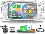 8 Core 6G + 128G traadita Carplay Android autoraadio Ford Focus II mk2 Mondeo S-Max C-Max Galaxy 7-tolline autoraadio Android auto navigatsiooniga GPS WiFi Mirror Link Bluetooth FM/RDS/DSP EQ/SWC Tagasi