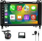 Hodozzy Carplay autoraadio Mercedes Benz B200 W169 W245 W639 Sprinter Vito Viano Android autoraadio koos satelliitnavigatsiooniga, 9-tolline puuteekraan Android Car/WiFi/GPS/RDS/FM/Bluetooth/USB + tagurduskaamera
