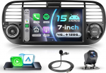 4G+128G Autoradio Android 15 f&uuml;r FIAT 500 2007-2015, 7'' IPS Touchscreen mit Drahtlos Carplay Android Auto, Auto Radio Unterst&uuml;tzung GPS Wi-Fi USB/Typ-C Bluetooth FM RDS Radio R&uuml;ckfahrkamera