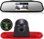「18 mm objektiivi tippkvaliteediga tagurduskaamera + 4,3-tolline auto tahavaatepeegel」 Piduritulega auto katuseline tagurduskaamera Fiat Doblo 263 Van (2010-olev) / Opel Combo (2011-2018) jaoks.