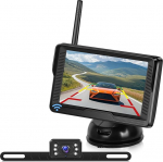 NHOPEEW traadita tagurduskaamera komplekt koos 4,3-tollise IPS tagantvaate kaameramonitoriga - &ouml;ise n&auml;gemise veekindel IP69 tagurduskaamera autole, veoautole, haagisele, haagissuvilale