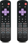 Asenduspult Roku TV jaoks, ei vaja patareisid, USB-C laadimisega, &uuml;hildub TCL, Hisense, Onn & Philipsiga (koos karbiga, ilma pulgata/karbita) (2XROKU)