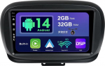 SXAUTO Android 14 IPS autoraadio Fiat 500X (2014-2020) - Sisseehitatud CarPlay Android auto - Tagurduskaamera tasuta - 2G + 32G - Juhtrattajuhtimine DAB Fast Boot WiFi Bluetooth - 2 DIN 9-tolline