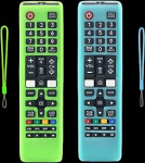 Silikon-Schutzh&uuml;lle f&uuml;r Samsung Fernseher AA59-00741A AA59-00786A BN59-01175N BN59-01315B Fernbedienung, sto&szlig;fest, rutschfest, waschbar, 2 St&uuml;ck