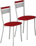 ASTIMESA SCCARO Kitchen Chair, Metal, Faux Leather, Aluminium, Red, Altura de Asiento, 45 cm