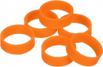 hankekaart 10 St&uuml;ck Silikon-Gummib&auml;nder, 20 x 7 mm, Gummib&auml;nder, Kabelbinder, starke elastische B&auml;nder, rutschfest, f&uuml;r Kordelverpackungen, Beutel, Orange