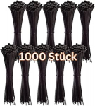 Gocableties kaablisidemed, 1000 tk, must, 300 mm x 4,8 mm, 22,2 kg t&otilde;mbetugevusega, UV-kindel komplekt.