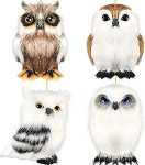 Threan 4 tk rippuv &ouml;&ouml;kull j&otilde;ulukaunistus Mini pluusist &ouml;&ouml;kull ornament j&otilde;ulud erinevad &ouml;&ouml;kullid kaunistus karvane &ouml;&ouml;kull rippuv dekoratsioon j&otilde;ulupuu kaunistus j&otilde;ulupidu, 4 stiili