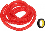hankekaart Spiralkabelwicklung, 3 m, 20 mm, Kabelf&uuml;hrungsh&uuml;lse, PP-Isolierung, Kabel-Organizer f&uuml;r Computer-Draht, Stromkabel, Gasleitung, Rot mit Klebeband