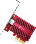 TP-Link Archer TX401 10Gbps PCIe adapter (CAT6A Ethernet kaabel, jahutusradiaator, &uuml;hildub Windows 10/8.1/8/7, Windows serveritega ja Linuxiga, ruumi s&auml;&auml;stev kasutamine) punane