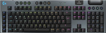 Logitech G G915 X LIGHTSPEED Flat Wireless Gaming Keyboard with Double Shot PBT Keycaps, RGB Backlight, Red Linear GL Switches for PC/Mac, DEU QWERTZ Layout - Black