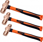 WEDO 3-osaline kuulvasarate komplekt, 680 g + 910 g + 1125 g, klaaskiust k&auml;epidemega kuulvasar, sepistatud, korrosioonikindel, DIN standard