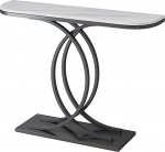 RIEJIN Kitchen Tables, Oval Sofa Table, Rock Board Console Table, Metal Narrow Table, Wall Table, Storage Table, 31.4 x 11.8 x 31.4 Inch Tablet Holder