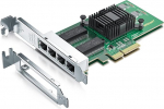 HiFiber Intel 4-Port PCIe v&otilde;rgukaart Intel I350-T4 kiibiga 1.25G 4X RJ45 &Uuml;hildub Windows Server, Linux, VMware ESX/ESXi, Freebsd, Ubuntu, Hyper-V'ga