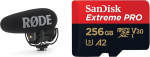 R&Oslash;DE VideoMic Pro+ Premium Shotgun Microphone & SanDisk Extreme PRO microSDXC UHS-I memory card 256 GB + Adapter & RescuePRO Deluxe