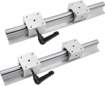 PWQBABJWL Professional 2 Sbr10 Sbr12 Sbr16 Sbr20 Sbr25 Linear Shaft Rod Rail Guide + 4 Plain Bearing Blocks