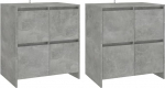 vidaXL 2 x Sideboard Chest of Drawers Side Cabinet Multi-Purpose Cabinet Standing Cabinet Concrete Grey 70 x 41 x 75 cm Wood Material