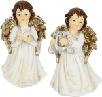 Angel with Dove Harp Set of 2 Decorative Angel Figurine Guardian Angel Motive Decorative Figure Christmas Decoration Gift Decoration Figurine Ornament Figures Decorative Statue Sculpture,