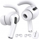 AHASTYLE k&otilde;rvapadjad AirPods Pro jaoks Silikoonist 3 paari k&otilde;rvakonksud mittelibisevad k&otilde;rvaklappide katted ei sobi laadimiskohvrisse: &Uuml;hildub Apple AirPods Pro 2019 (UK White)