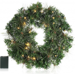 COM-FOUR LED uksep&auml;rg J&otilde;ulup&auml;rg LED-valgustusega Suurep&auml;rane j&otilde;ulukaunistus 40 sooja valget LED-i koos taimeriga