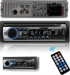 Souvik Bluetooth 5.0 autoraadio k&auml;ed-vabad telefonik&otilde;nega, USB/AUX/TF/EQ/MP3-m&auml;ngijaga, kellaga/kaugjuhtimispuldiga, LED-ekraaniga, kiirlaadimisega, 5 heliefektiga, &uuml;hildub iOS/Androidiga