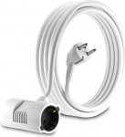 MutecPower AC Schuko pikenduskaabel 2 pistikupesaga 90&deg; nurga all olev Schuko pistik ELi pistik CEE 7/7 pistikule ja 2 CEE 7 pistikupesale kuni 250V 50Hz 16A