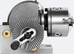 Universal 6 inch indexing head for milling machines, part head, 160 mm, 3-jaw chuck, CNC rotation axis with CNC tailstock (4 inch 100 mm)