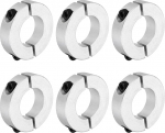 sourcing map Schaftmanschette, 32 mm Bohrung, doppelt geteilte Aluminiumlegierung, Klemmwellenmanschetten mit M6-Schraube f&uuml;r industrielle Automatisierung, F&ouml;rderbandsysteme, 6 St&uuml;ck