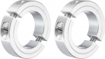 sourcing map 2 St&uuml;ck doppelt geteilte Klemmschaftmanschette f&uuml;r 3,8 cm Schaft, zweiteiliger Klemmkragen 6,1 cm Au&szlig;endurchmesser, 11/16 Zoll Dicke, Aluminiumlegierung Set Schraube Split Collar Clamp