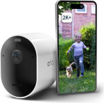 Arlo Pro 5 Outdoor WiFi Surveillance Camera, 2K+ HDR Video, Wireless, Improved Colour Night Vision, 160&deg; Viewing Angle, Spotlight, 2-Way Audio, Alarm Siren, Secure Test Period, Set of 1, White